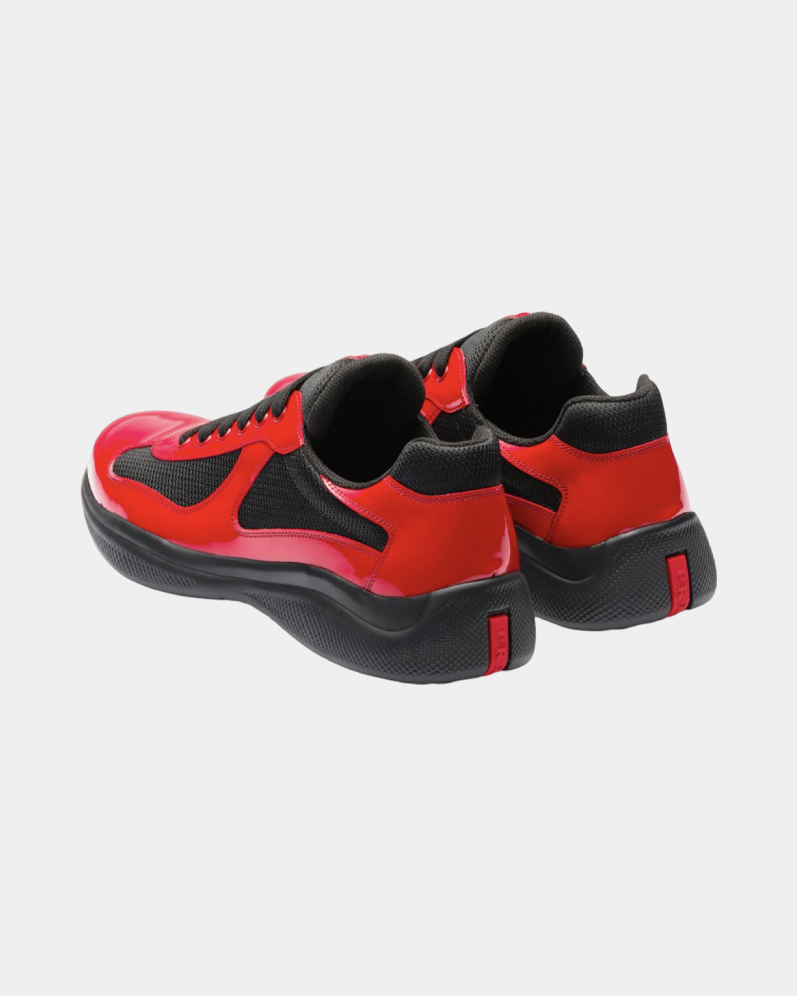 Patent Leather And Technical Fabric Prada America's Cup Sneaker - Creps City