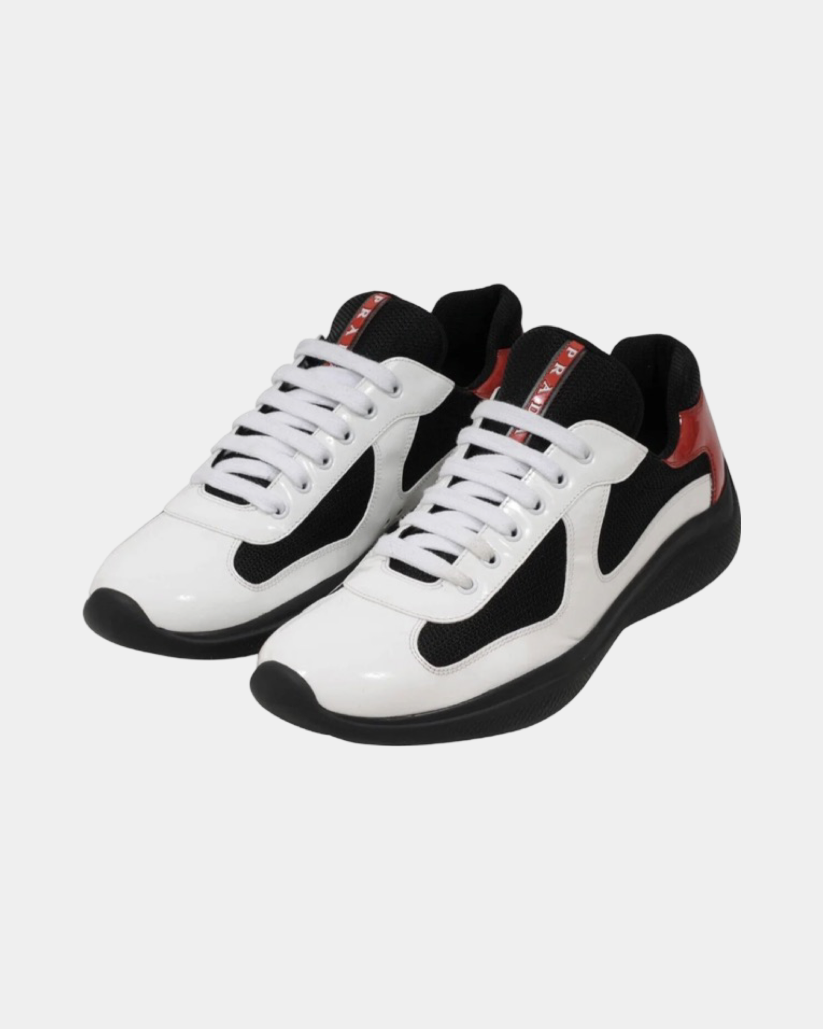 Patent Leather And Technical Fabric Prada America's Cup Sneaker - Creps City