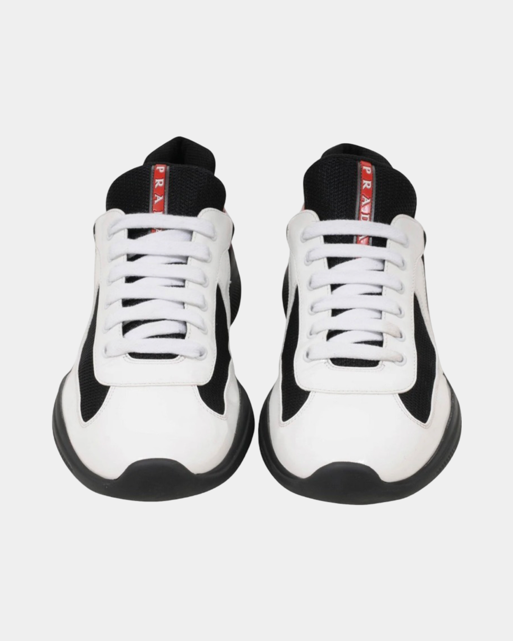 Patent Leather And Technical Fabric Prada America's Cup Sneaker - Creps City